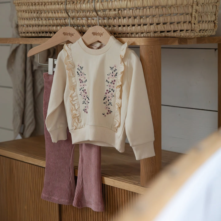 Trui Off white - 04 Girls little flower