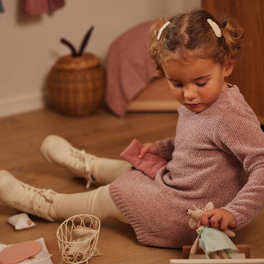 Jurk ls Light mauve - 04 Girls little flower