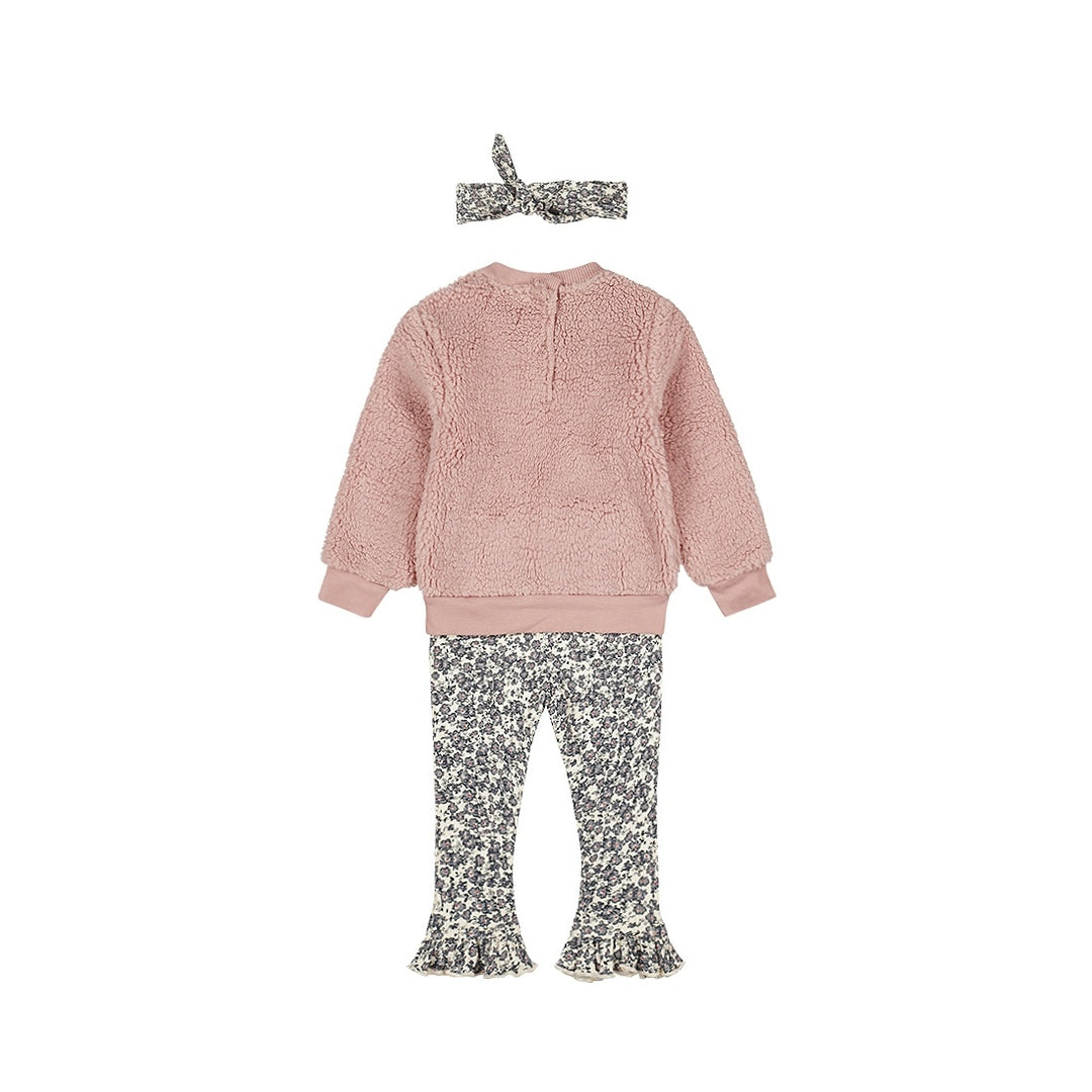 2 - Delig set + haarband Light mauve - 04 Girls little flower