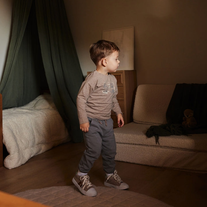 Longsleeve dropped shoulder Faded brown - 01 Boys safari friends B