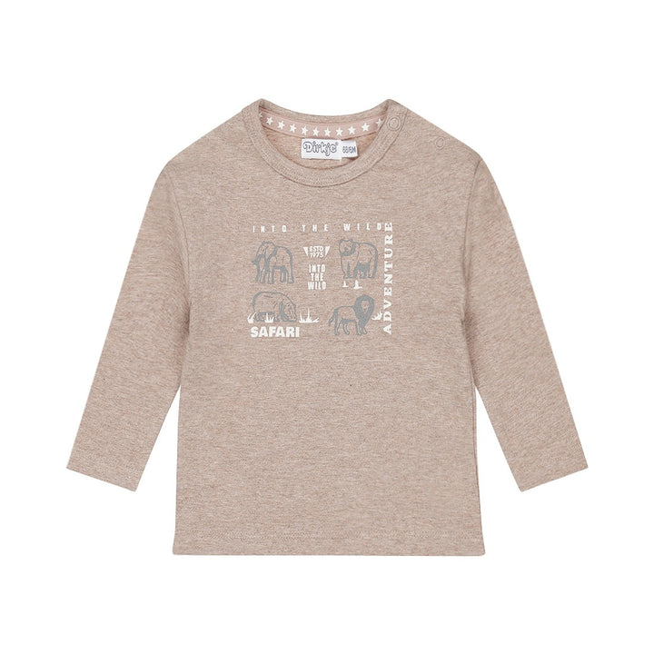 Longsleeve dropped shoulder Faded brown - 01 Boys safari friends B