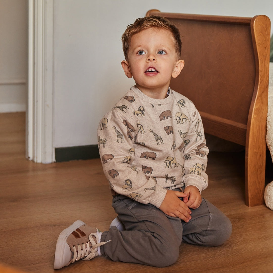 Trui loose fit Pebble - 01 Boys safari friends A