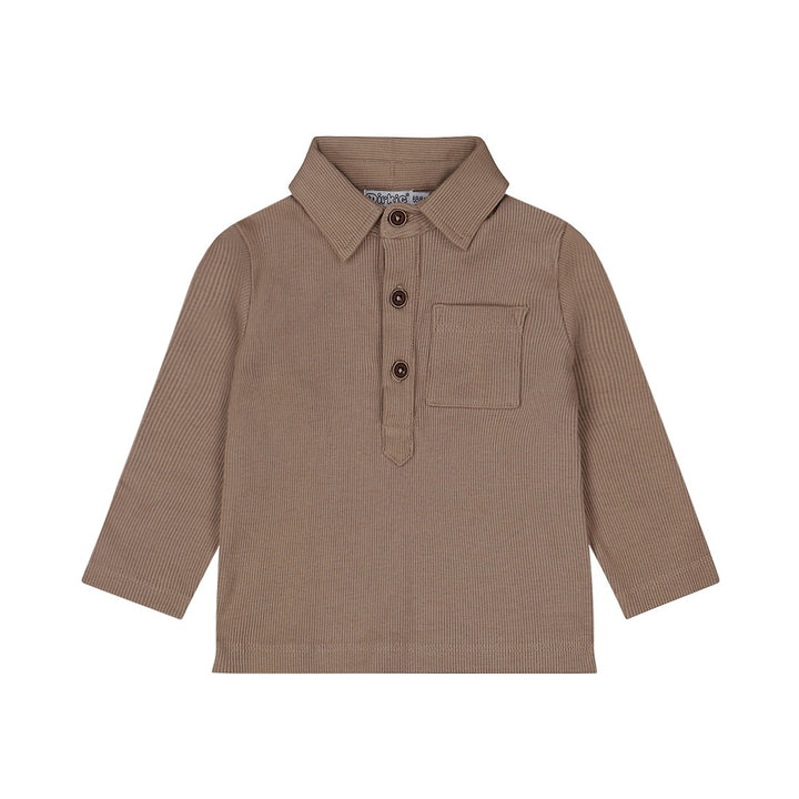 Polo - shirt ls Faded brown - 01 Boys safari friends A