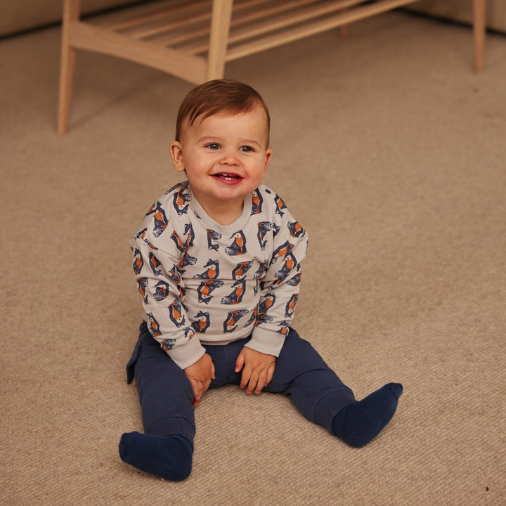 Trui dropped shoulder Light grey - 05 Boys woodland