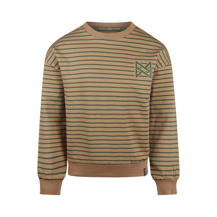 Trui dropped shoulder with crewneck Dark sand