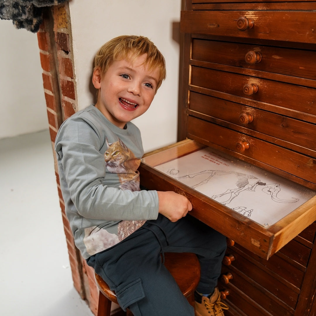 Joggingbroek cargo Steel blue