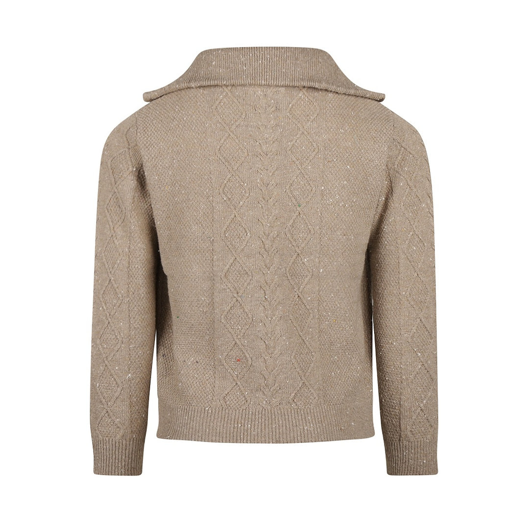 Pullover mit Kragen Taupe