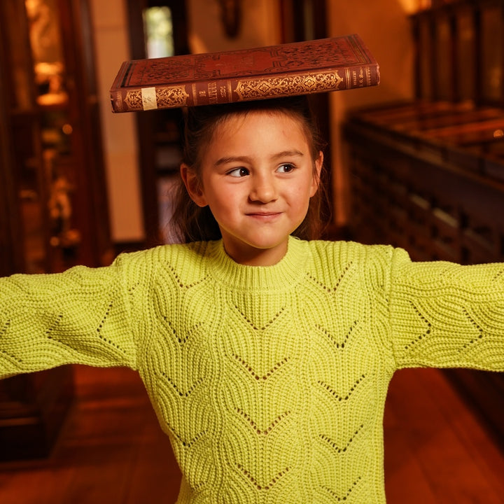 Pullover mit überschnittenen Schultern Limette