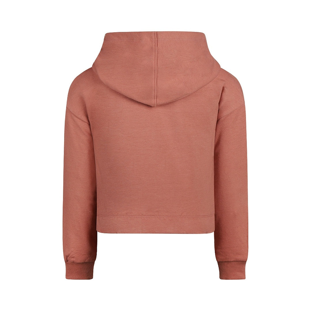 Trui dropped shoulder with hood Dark old pink