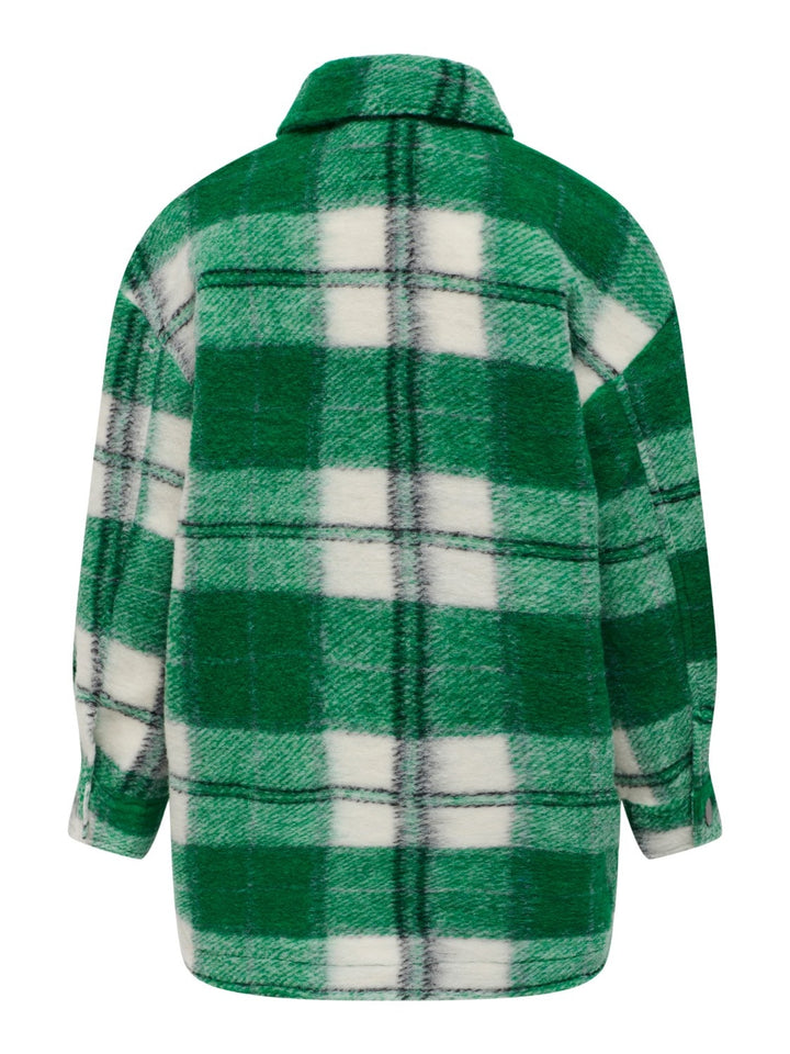 Kids winterjas NEWANDREA LONG SHACKET Green Bee Cloud Dancer/Black