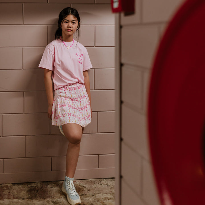 T - shirt dropped shoulder Light pink - girls 3