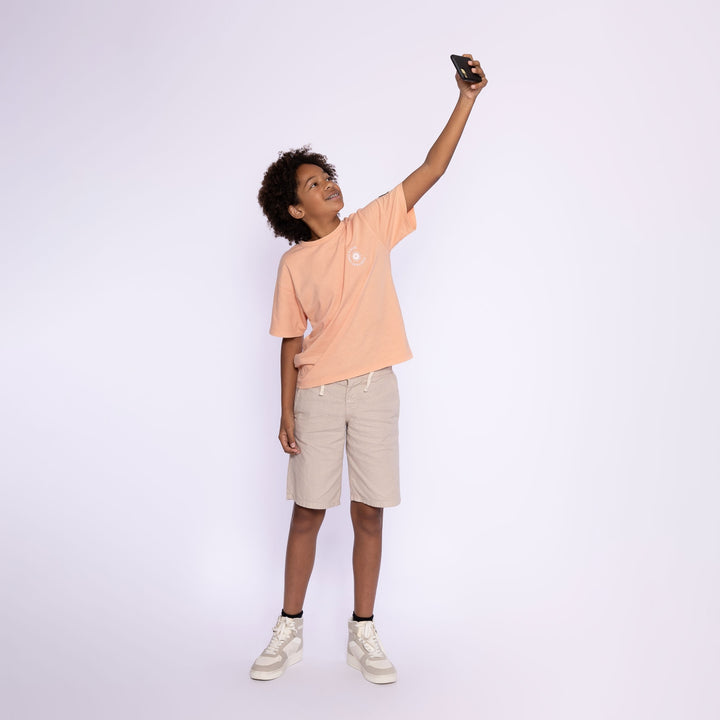 T - shirt loose fit dropped shoulder Soft orange - boys 2