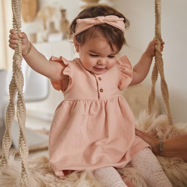 Jurk + haarband Light coral - 01 Girls sweet