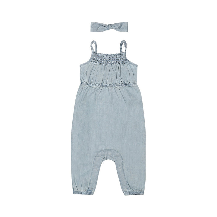 Jumpsuit + haarband Blue jeans - 02 Girls cute