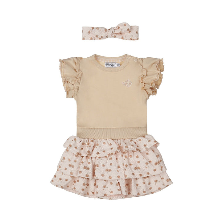 Jurk + haarband Light peach - 02 Girls cute