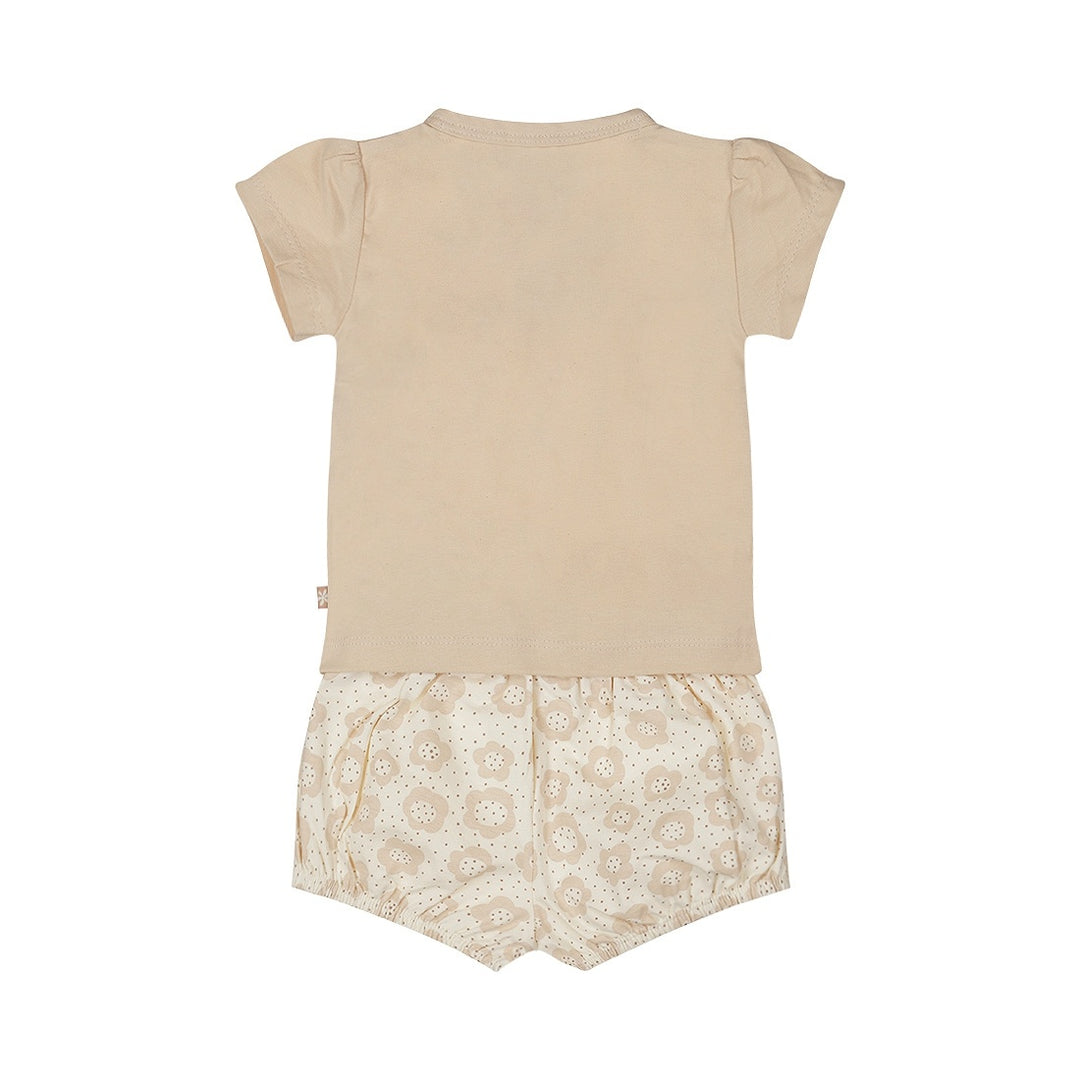 2 - Teiliges Set Beige - 03 Mädchen kleine Blumen