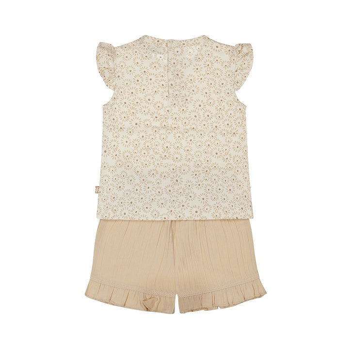 2 - Teiliges Set Beige - 03 Mädchen kleine Blumen