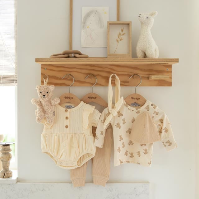 2 - Delig setje ls + muts Off white - 03 Girls little flowers