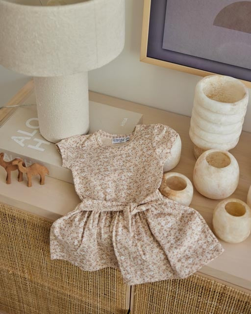 Jurk Beige - 03 Girls little flowers