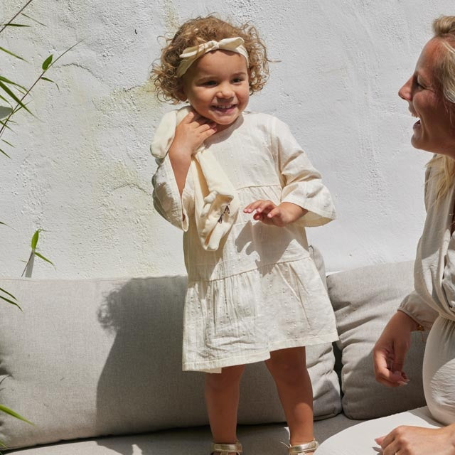 Jurk+ haarband Off white - 03 Girls little flowers