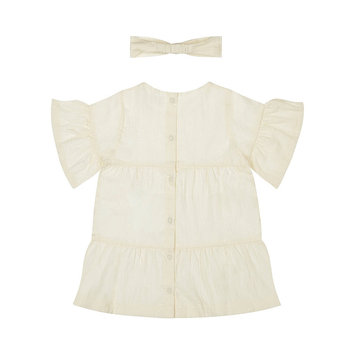 Jurk+ haarband Off white - 03 Girls little flowers