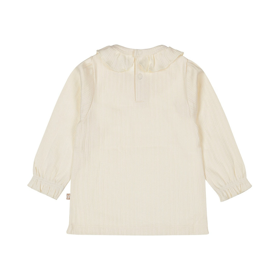 Langarmshirt Off white - 03 Mädchen kleine Blumen