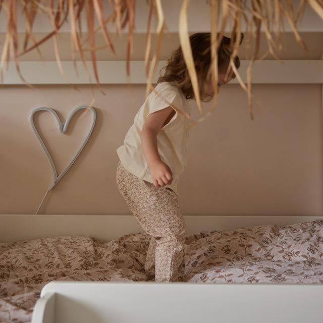 Hose + Haarband Beige - 03 Mädchen kleine Blumen