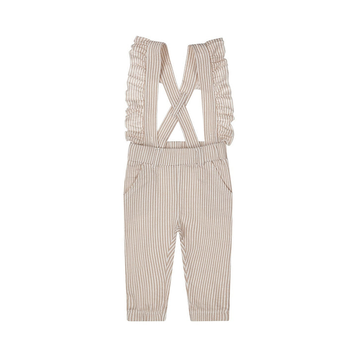 Hose mit Hosenträgern Braun - 03 Mädchen kleine Blumen