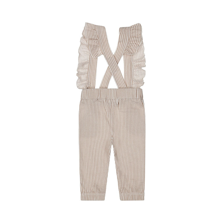 Hose mit Hosenträgern Braun - 03 Mädchen kleine Blumen