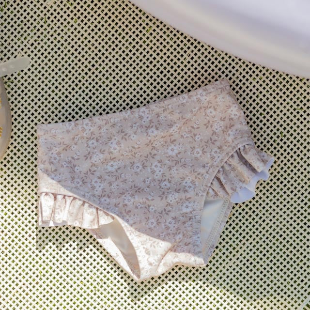 Zwembroek Beige - 03 Girls little flowers