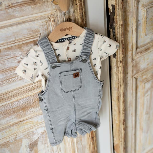 Latzhose gestrickt Grau Jeans - 02 Jungen Sky Rider