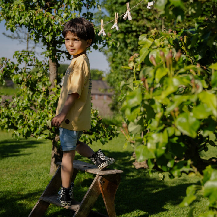 T-Shirt lockere Passform mit überschnittenen Schultern Gelb - Jungen 1