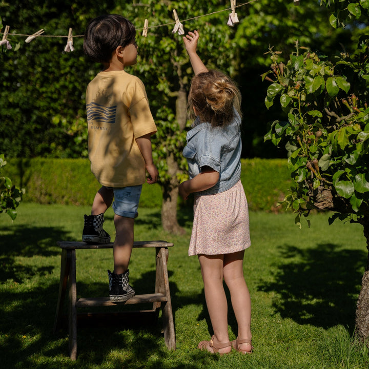 T-Shirt lockere Passform mit überschnittenen Schultern Gelb - Jungen 1