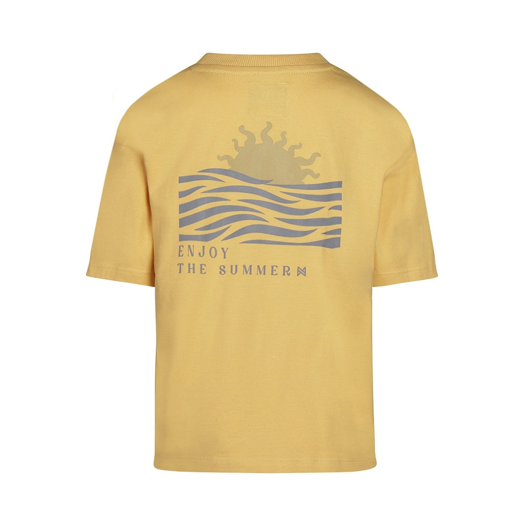 T-Shirt lockere Passform mit überschnittenen Schultern Gelb - Jungen 1