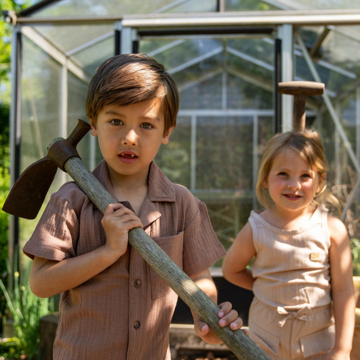 Bluse Verwaschenes Braun - Jungen 1