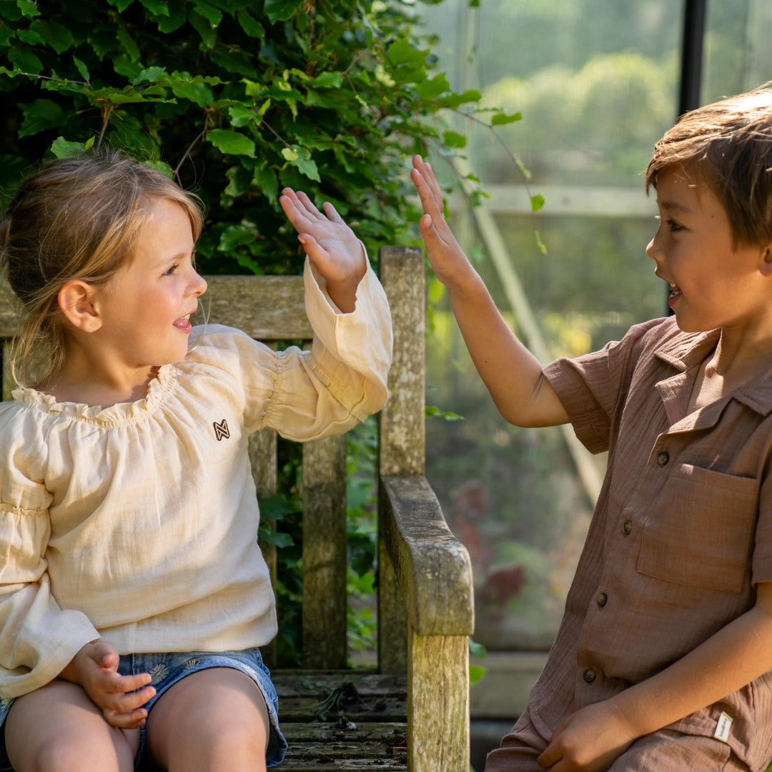 Bluse Verwaschenes Braun - Jungen 1