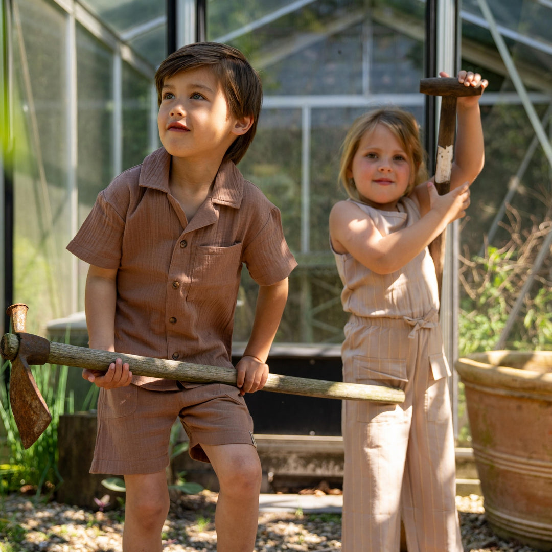 Kurz Verblasst Braun - Jungen 1