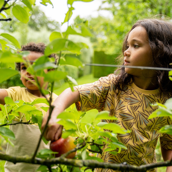 T-Shirt lockere Passform mit überschnittenen Schultern Gelb - Jungen 1