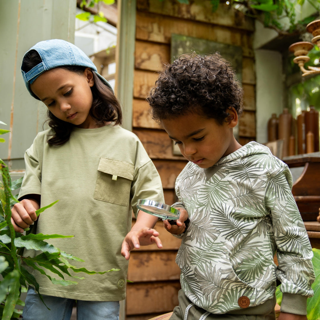 Pullover mit Kapuze Hell ausgewaschenes Grün - Jungen 2