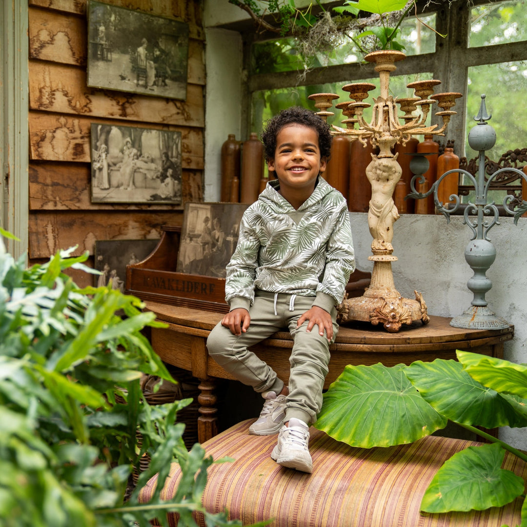 Pullover mit Kapuze Hell ausgewaschenes Grün - Jungen 2