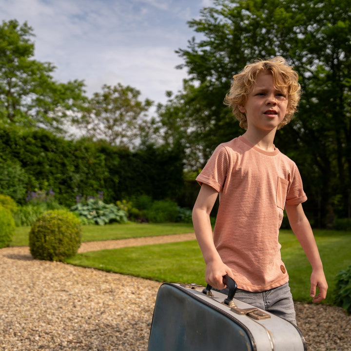 T-Shirt langer Rücken kurzarm Staubiges Rosa - Jungen 4