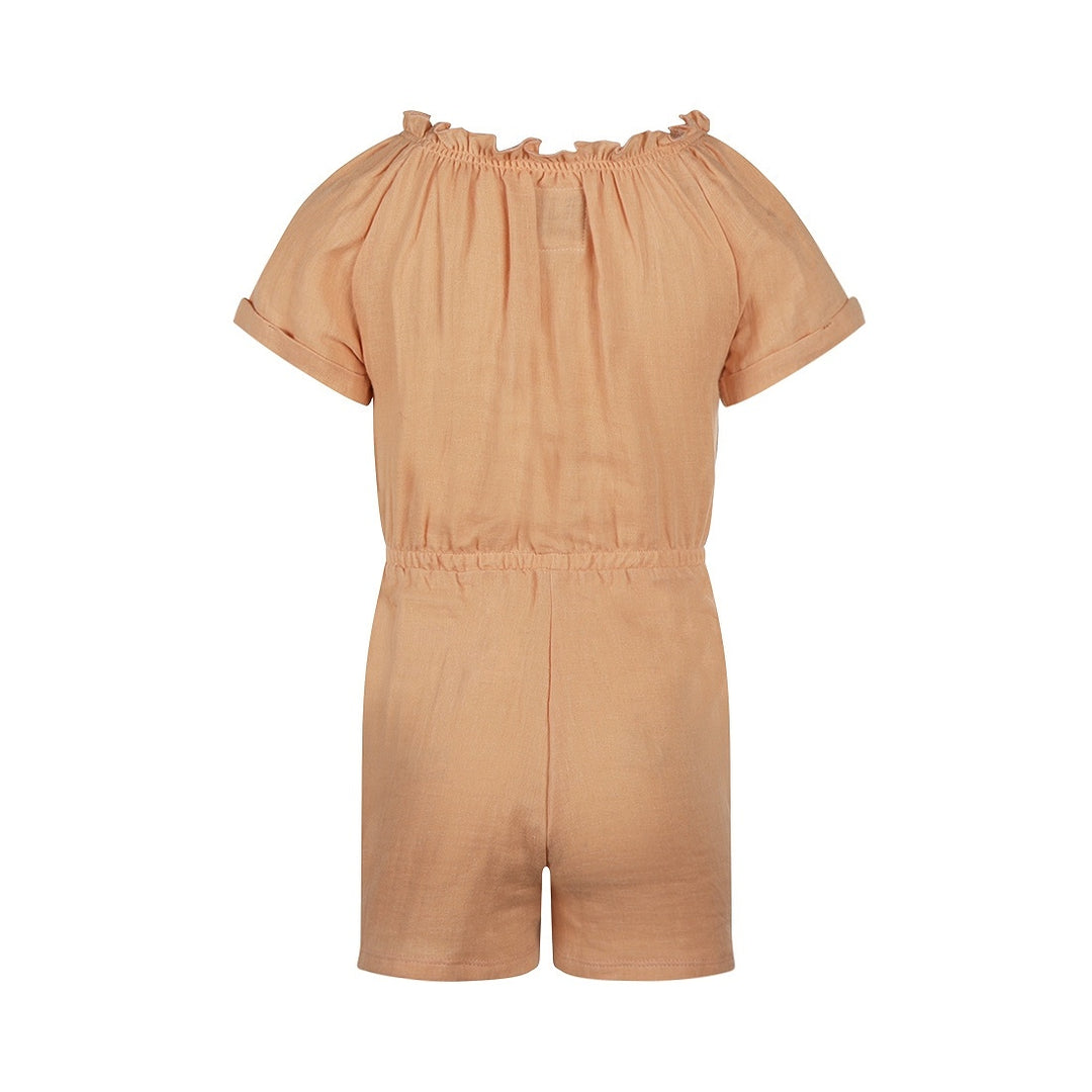 Kurzer Jumpsuit Pfirsich - Mädchen 1