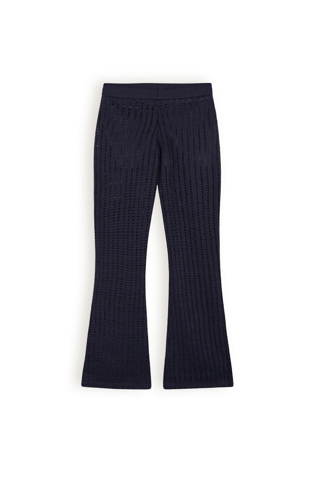 Sisou Crochet Knit Flared broek Grey Navy