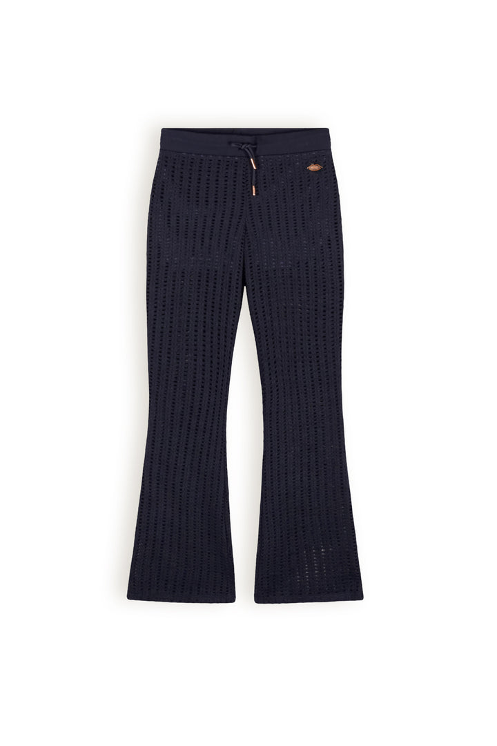 Sisou Crochet Knit Flared broek Grey Navy