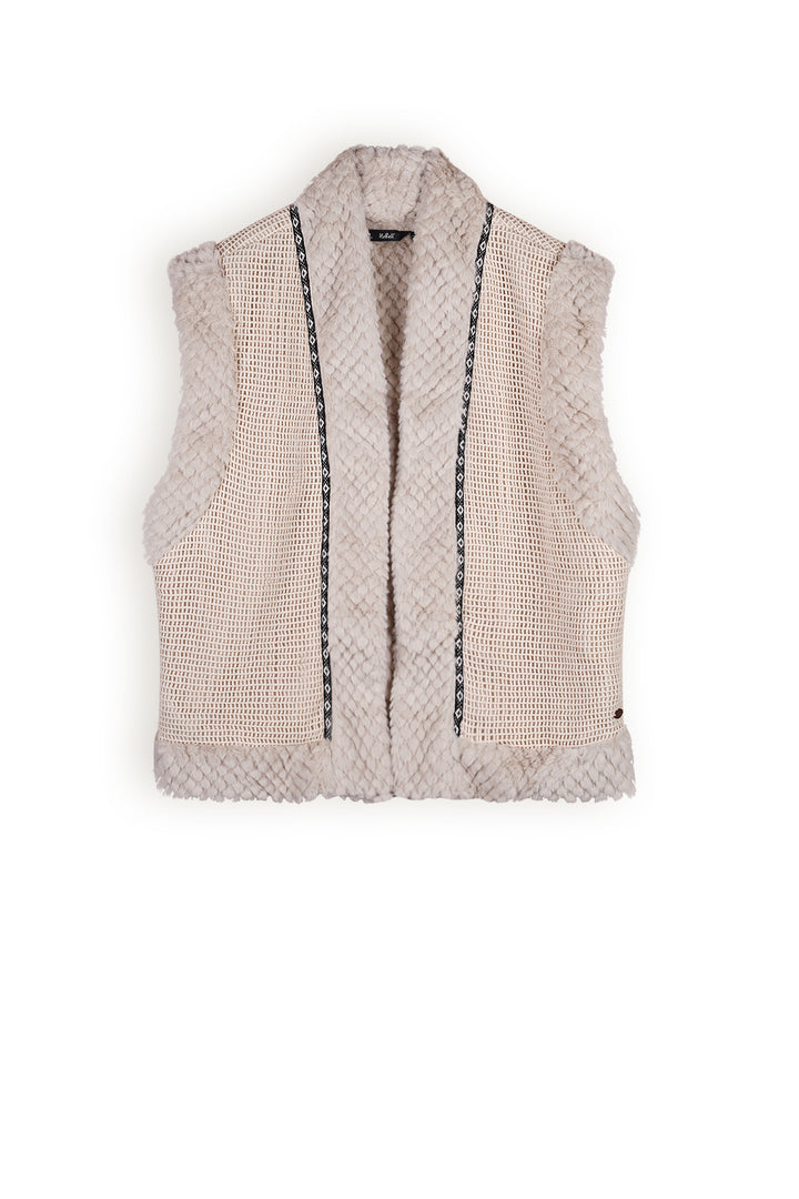 Teens vest Kiddy Nettingte Pearled Ivory