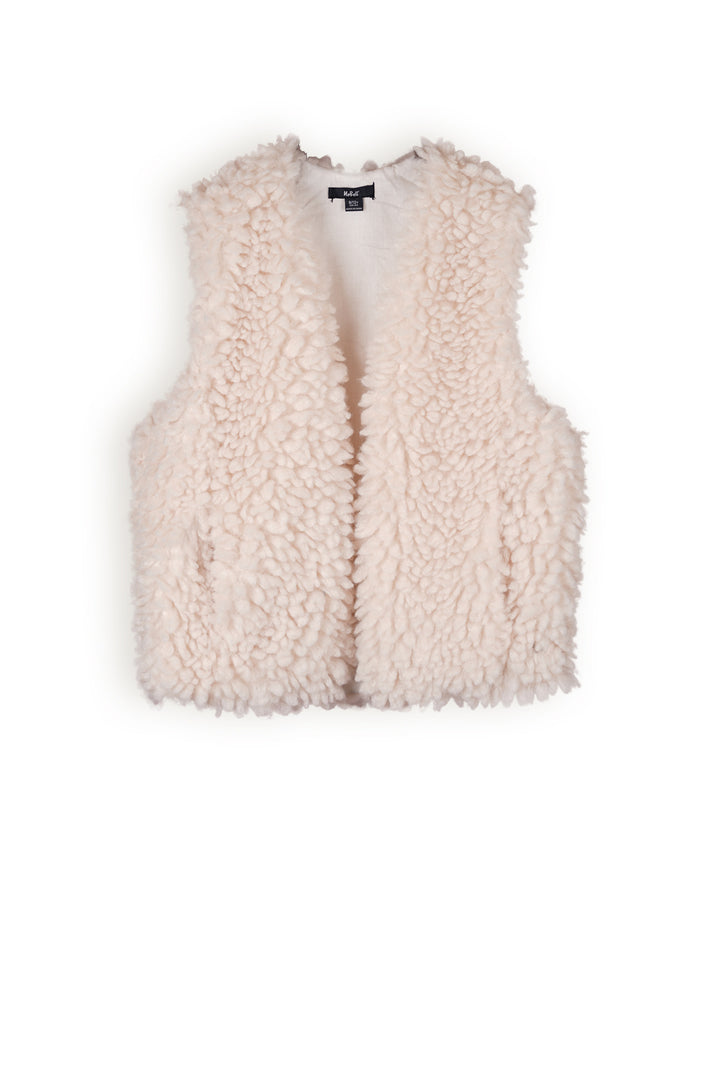 Teens vest Kath Fluffy furte Pearled Ivory