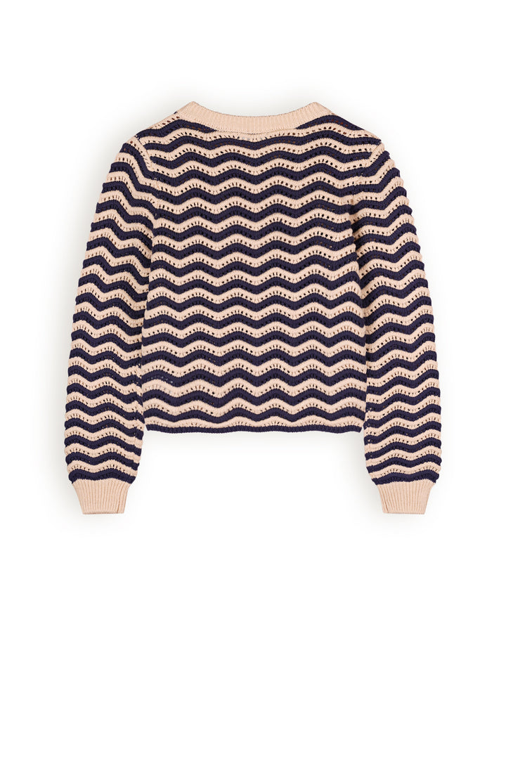 Teens trui Kela wave pattern knitted Pearled Ivory