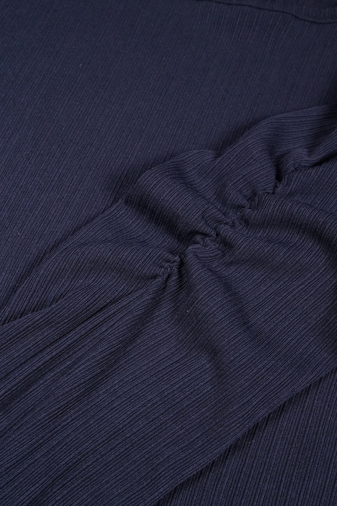 Teens Langarmshirt Kiss Feines Ripp mit gerafften Ärmeln Grau Navy