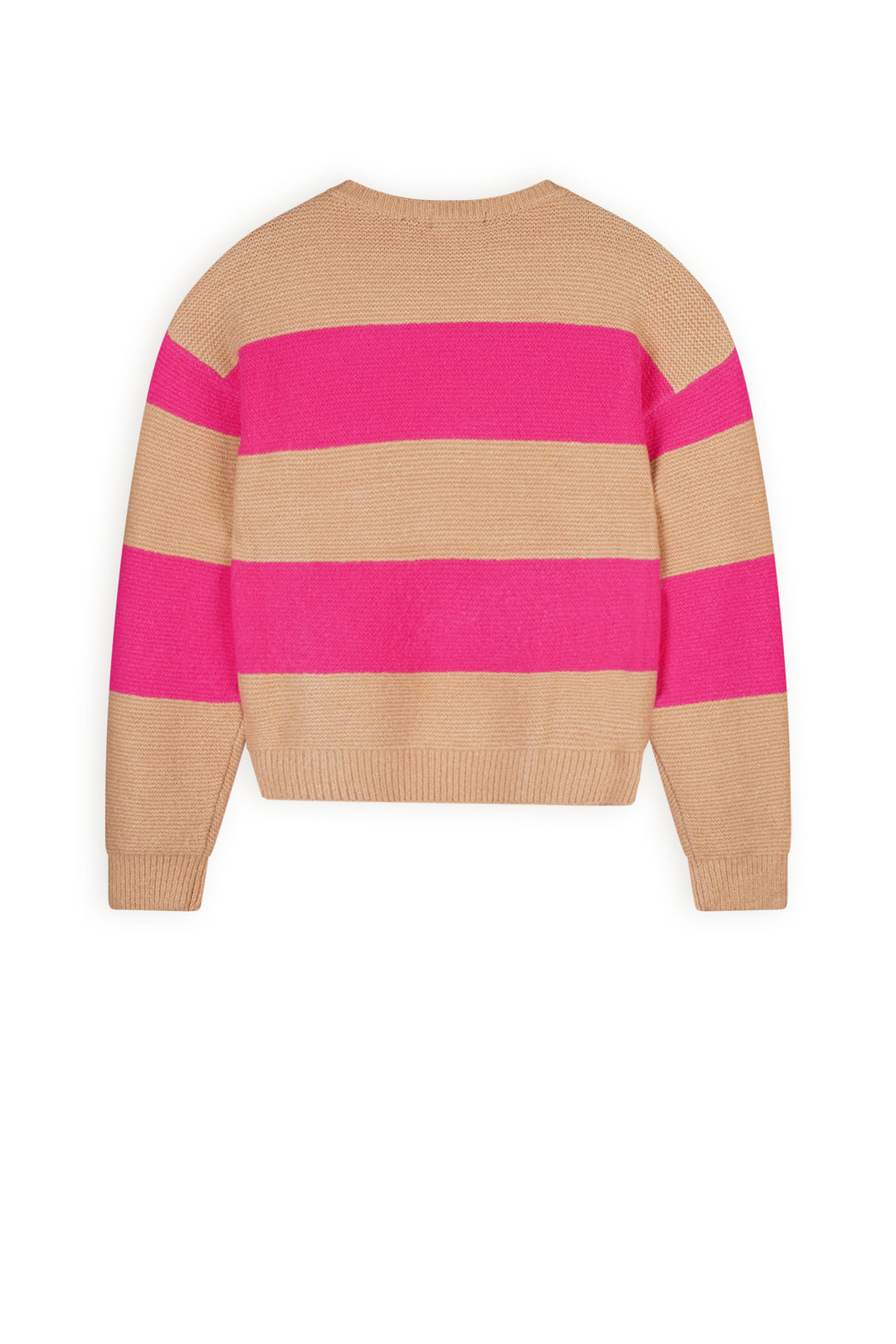 Teens trui Kessy knitted colorblock croppepd Piiink