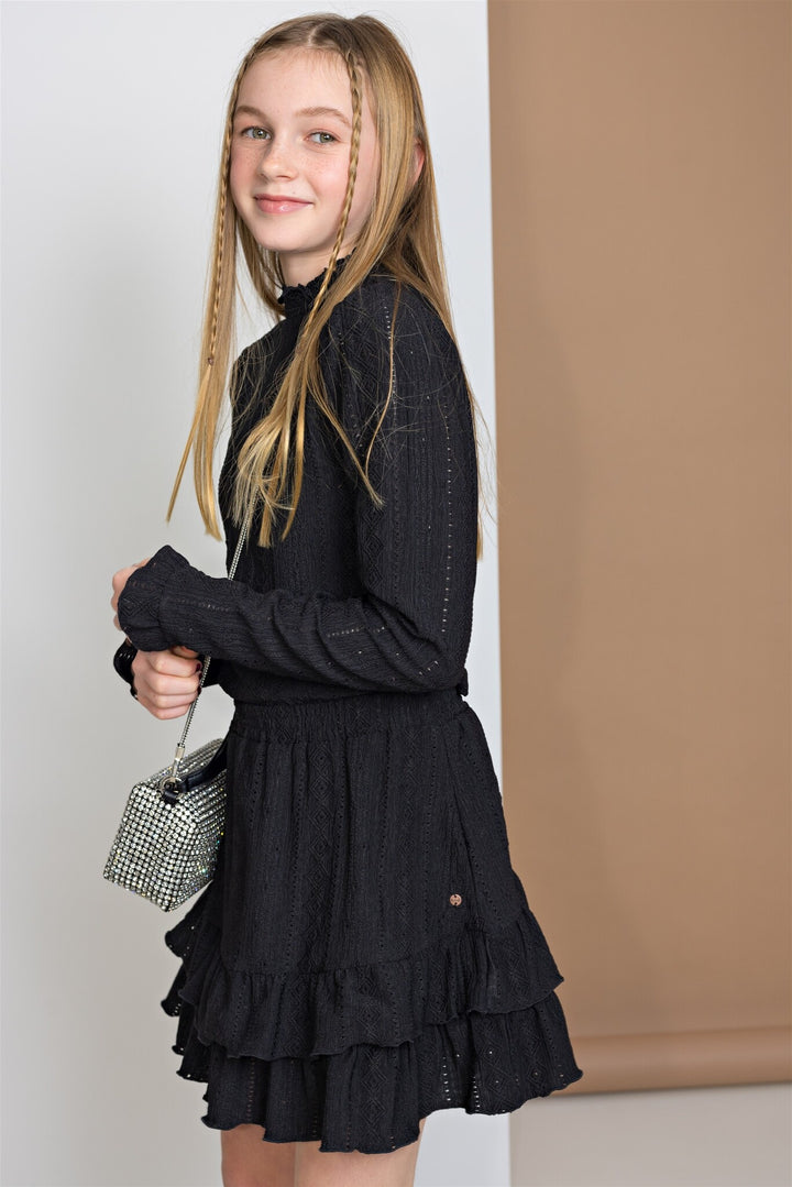 Teens Langarmshirt Kacey Spitzenjersey Jet Black